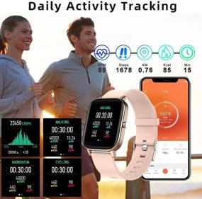 img 1 attached to 🌟 FirYawee Умные наручные часы для Android и iOS телефонов - Водонепроницаемые устройства IP68 для отслеживания фитнеса с измерением пульса и сна, шагомером и подсчетом расстояния - Смарт-часы для мужчин и женщин.