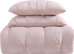 img 3 attached to 🛏️ Cozy and Chic: Truly Soft Everyday Pleated Comforter Set in Blush, Full/Queen Size - 1500 Count