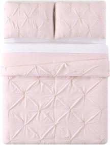 img 4 attached to 🛏️ Cozy and Chic: Truly Soft Everyday Pleated Comforter Set in Blush, Full/Queen Size - 1500 Count