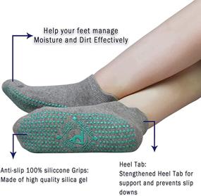 img 1 attached to 🧦 Women's Non-Slip Grip Socks for Pilates, Yoga, Barre, Ballet, Dance, Barefoot Workouts - Anti-Skid for Enhanced Performance