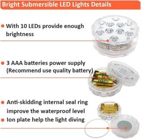 img 2 attached to 💧 Водонепроницаемые фонтанные светильники для пруда с пультом дистанционного управления - Светодиодные светильники на батарейках для аквариумов, вечеринок, свадеб, фестивалей и домашнего декора (1шт)