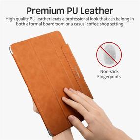 img 3 attached to 📱 KingBlanc iPad Pro 11 Case 2021/2020/2018 (3rd/2nd/1st Gen), Enhanced Magnetic Closure & Pencil2 Charging, Auto Sleep/Wake, High-Quality PU Leather Trifold Magnetic Smart Cover for 11-inch iPad Pro, Brown