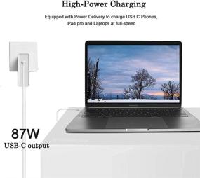 img 1 attached to 87W USB C Power Adapter for MacBook Pro and Air 2018/2019/2020 - Compatible with MacBook Pro 13 15 Inch - Includes USB C to C Cable