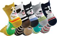 🐱 women's cute animal cat dog toe sock - five finger running athletic ankle socks for ladies логотип