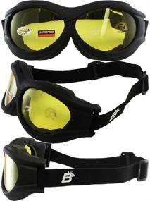 img 3 attached to 🦅 Birdz Eyewear Buzzard Motorcycle Goggle - Yellow Lens for Glasses Wearers