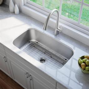 img 2 attached to 🔝 Premium Quality Kraus KBU14 31-1/2 inch Undermount Single Bowl Stainless Steel Kitchen Sink - Durable 16-gauge Construction