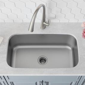 img 3 attached to 🔝 Premium Quality Kraus KBU14 31-1/2 inch Undermount Single Bowl Stainless Steel Kitchen Sink - Durable 16-gauge Construction