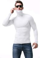 👕 salnier men's slim fit turtleneck pullover thermal knit sweater - solid long sleeve lightweight top, soft & comfy shirt logo