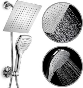 img 3 attached to 💦 DreamSpa Ultra-Luxury 9" Rainfall Shower Head/Handheld Combo with Push-Button Flow Control – Premium Chrome for Convenient One-Handed Operation and Switching Flow Settings