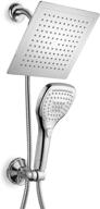 💦 dreamspa ultra-luxury 9" rainfall shower head/handheld combo with push-button flow control – premium chrome for convenient one-handed operation and switching flow settings logo