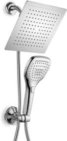 img 4 attached to 💦 DreamSpa Ultra-Luxury 9" Rainfall Shower Head/Handheld Combo with Push-Button Flow Control – Premium Chrome for Convenient One-Handed Operation and Switching Flow Settings