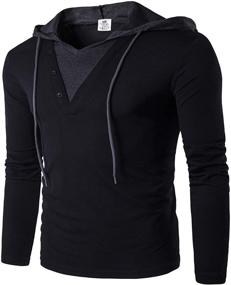 img 4 attached to QPNGRP Sleeve Hoodie Casual Hoodies Men's Clothing