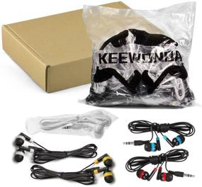 img 1 attached to 🎧 Wholesale Earphones in Bulk - Keewonda 50 Pack Disposable Ear Buds Bulk Multi Colored Headphones for Classroom Students