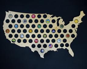 img 3 attached to 🍺 Beer Cap Map USA - Skyline Workshop - Stunning Maple Wood - Beer Cap Holder - Handcrafted in the USA! - Perfect Christmas Gift!