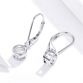 img 1 attached to 💎 Dangle Drop CZ Diamond Sterling Silver Hoop Earrings for Women Girls Elegant Clear Crystal Studs - Leverback Huggied Hoops Earring - Cute Jewelry Gifts