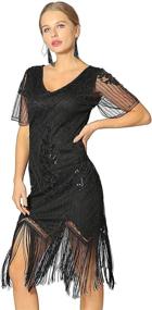 img 2 attached to 👗 Fashionably Retro: Radtengle Flapper Fringed Sleeves Roaring Women's Dresses