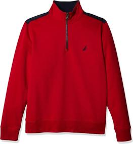 img 4 attached to 👕 Nautica Men's Quarter-Zip Pieced Fleece Sweatshirt