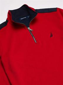 img 2 attached to 👕 Nautica Men's Quarter-Zip Pieced Fleece Sweatshirt