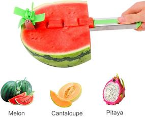 img 2 attached to 🍉 Stainless Steel Watermelon Slicer Cutter Knife - Fruit Vegetable Tools Kitchen Gadgets with Melon Baller Scoop Extra