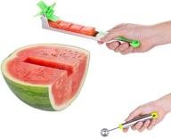 🍉 stainless steel watermelon slicer cutter knife - fruit vegetable tools kitchen gadgets with melon baller scoop extra logo