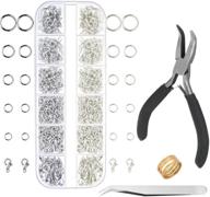 🔗 anezus jump rings jewelry making supplies set with jump ring pliers - 1200pcs dull silver and bright silver logo