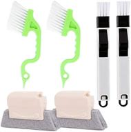 🧹 aulpon window groove cleaning brush window cleaner tools,hand-held sliding door track cleaning brush set of 6 for sliding door/ car vents/tile lines/shutter/air conditioner/keyboard logo