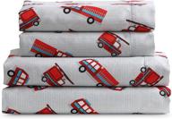 🚒 fire trucks twin sheet set - kute kids - enhanced comfort brushed microfiber logo