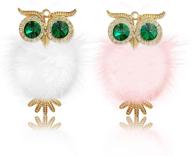 🦉 2pcs bling crystal owl car diffuser vent clip - cute car air freshener and charm for women (owl design) logo