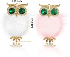 img 1 attached to 🦉 2pcs Bling Crystal Owl Car Diffuser Vent Clip - Cute Car Air Freshener and Charm for Women (Owl Design)