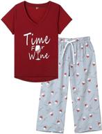 👚 hong hui plus size women's capri pajama sets - sleepwear top with capri pants 2 piece sleep set logo