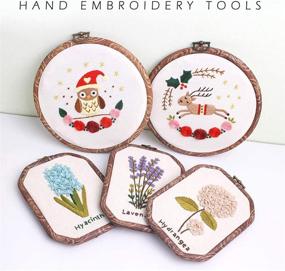 img 3 attached to 🧵 Versatile 4-Piece Embroidery Hoop Set: Imitated Wood Plastic Frames for Art, Craft, Sewing, and Home Decor