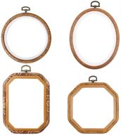 🧵 versatile 4-piece embroidery hoop set: imitated wood plastic frames for art, craft, sewing, and home decor logo