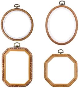 img 4 attached to 🧵 Versatile 4-Piece Embroidery Hoop Set: Imitated Wood Plastic Frames for Art, Craft, Sewing, and Home Decor