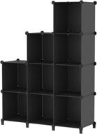 simpdiy storage modular cubes 9 cubes black – versatile plastic organizer for portable bookshelf, shelf rack, and more (93x93x30cm) logo