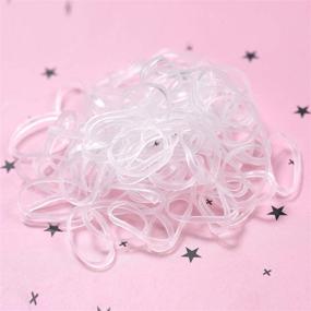 img 3 attached to Youxuan 1000-Pack Non-slip Clear Rubber Hair Bands for Girls - Elastic Hair Ties