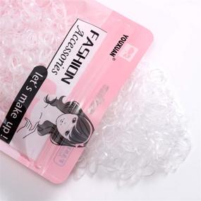 img 4 attached to Youxuan 1000-Pack Non-slip Clear Rubber Hair Bands for Girls - Elastic Hair Ties