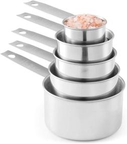 img 4 attached to 🥄 Stackable Measuring Cups Set - Laxinis World Stainless Steel 5 Piece (1)