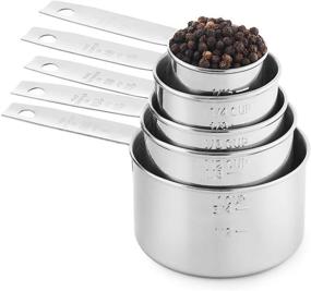 img 2 attached to 🥄 Stackable Measuring Cups Set - Laxinis World Stainless Steel 5 Piece (1)