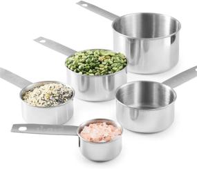 img 3 attached to 🥄 Stackable Measuring Cups Set - Laxinis World Stainless Steel 5 Piece (1)