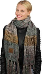 img 3 attached to C C Womens Multicolored Tassel Scarf Black Women's Accessories in Scarves & Wraps