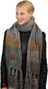 img 2 attached to C C Womens Multicolored Tassel Scarf Black Women's Accessories in Scarves & Wraps