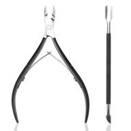 💅 professional stainless steel cuticle nipper and pusher set - high-quality cuticle remover & cutter for manicure and pedicure logo