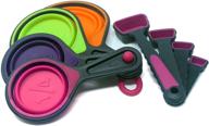 🥄 multipurpose collapsible measuring cups and spoons set: food grade silicone, portable for baking, cooking, camping, and more! logo