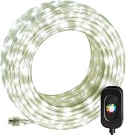 🌲 waterproof outdoor led rope lights - surnie 50ft bright white 12v low voltage dimmable 6500k daylight clear rope light flexible cuttable for deck patio camping landscape lighting - indoor/outdoor decor logo
