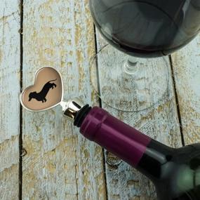 img 2 attached to Dachshund Heart Love Wine 🍷 Bottle Stopper for Wiener Dog Lovers