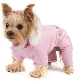 img 1 attached to 🧥 Pink Small/Medium Snowsuit for Dogs - "Ruffin' It" Dog Coat