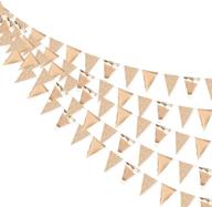 🥂 champagne gold glitter triangle flag bunting pennant banner - 30 ft metallic decoration supplies for weddings, birthdays, holidays, anniversaries, bridal showers, hen parties, and theme parties logo