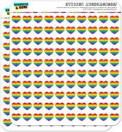 colorful rainbow pride heart planner calendar scrapbook craft stickers for lgbtq+ community logo