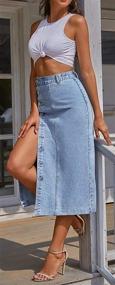 img 1 attached to ELSTAROA High Waisted Denim Jean Skirt: Casual Button-Up for Women