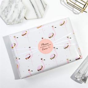 img 2 attached to 🎁 Colorful and Fun Flamingo, Mermaid, Polka Dot, and Brushstroke Wrapping Paper Set - Perfect for Birthdays, Holidays, and Baby Showers - 4 Rolls - 30" X 120" Per Roll!